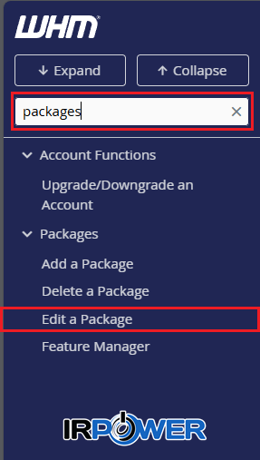 آموزش ویرایش پکیج‌ها در پنل WHM