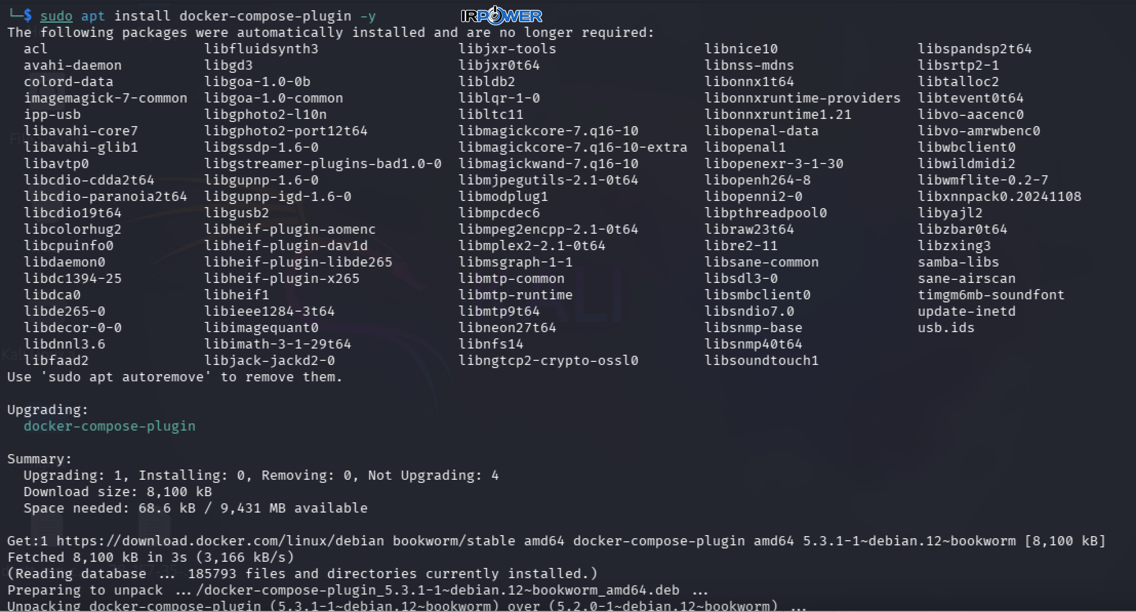 sudo apt install docker-compose-plugin -y