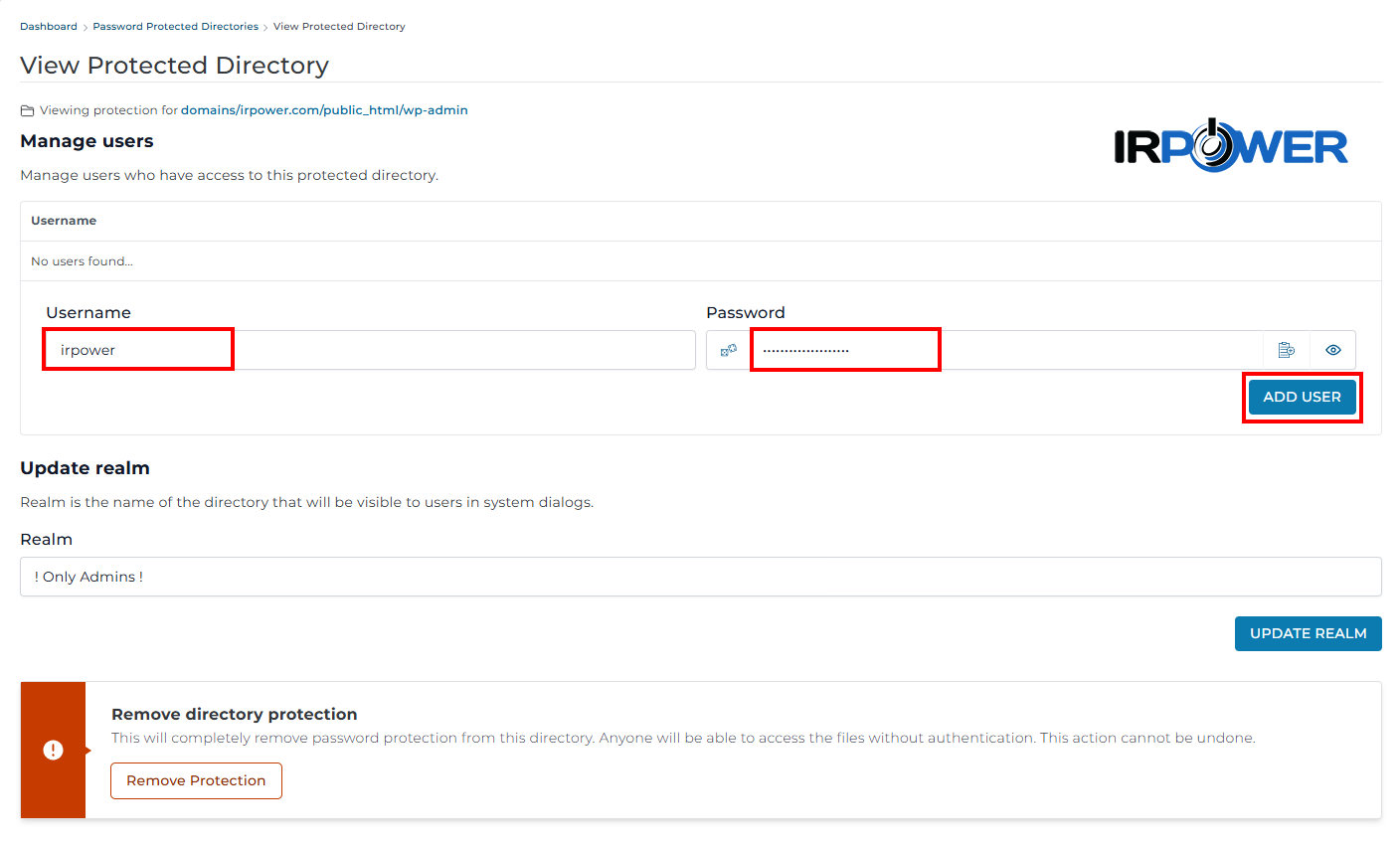 آموزش ایجاد و حذف رمز عبور برای پوشهها در DirectAdmin