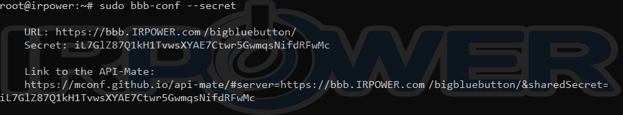 آدرس API و کلید محرمانه (Secret Key)