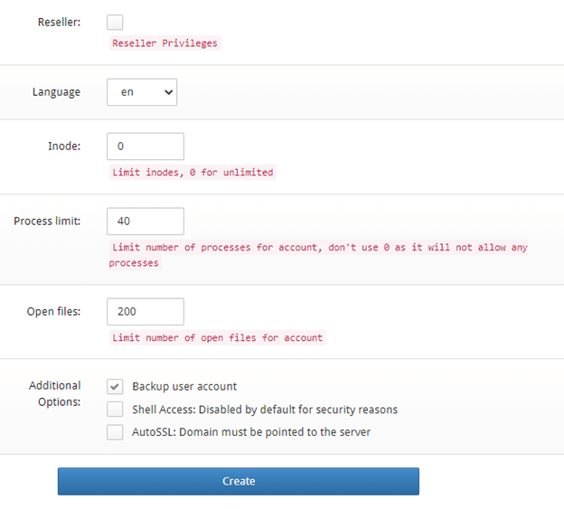 CWP New Account