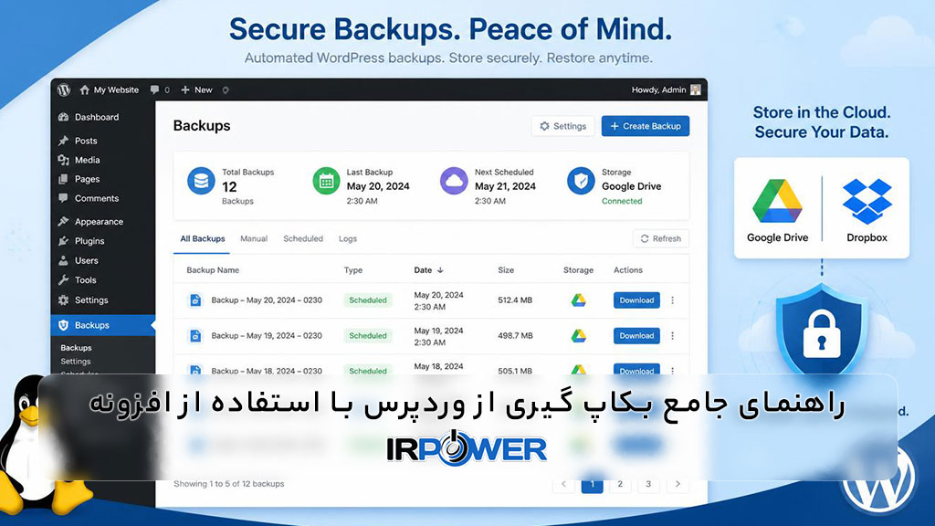 راهنمای جامع Backup گیری از وردپرس با استفاده از افزونه های مدیریت بکاپ