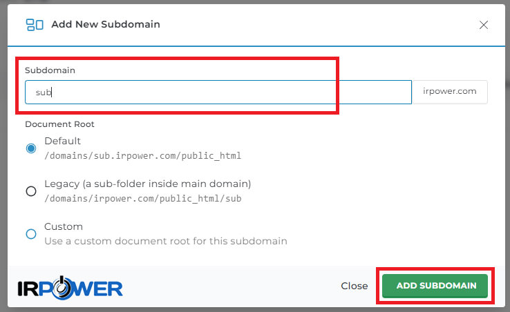 آموزش ایجاد Subdomain در DirectAdmin