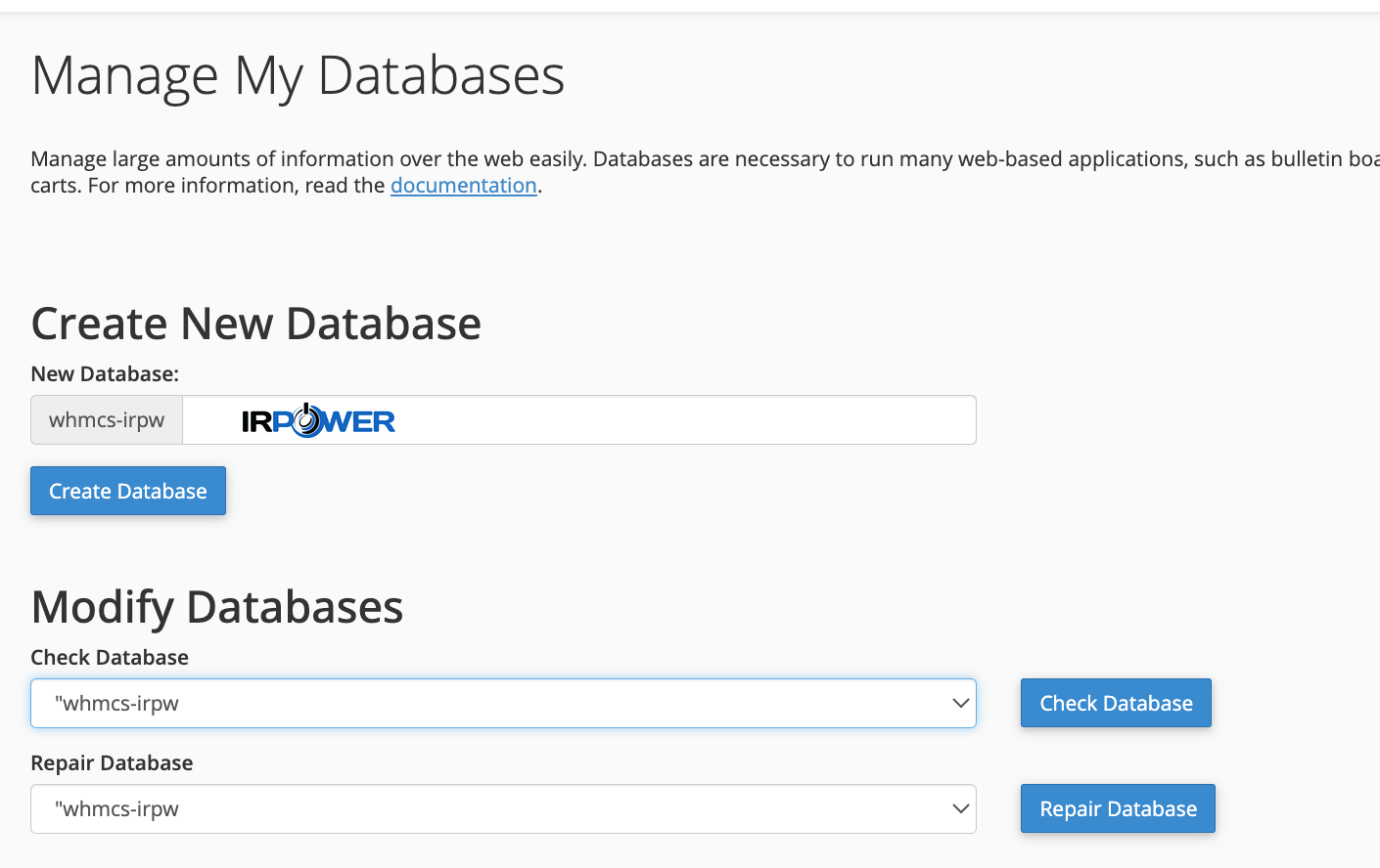 Manage MySQL Databases