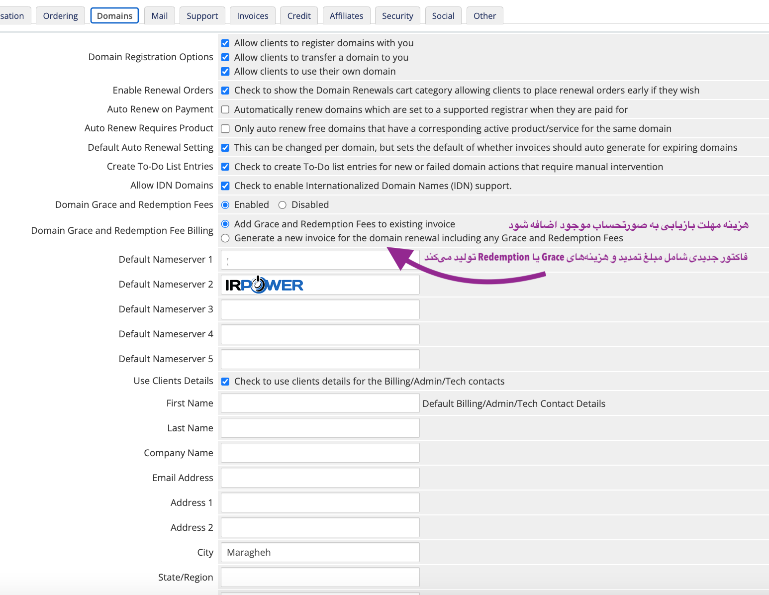 Domain Grace and Redemption Fees