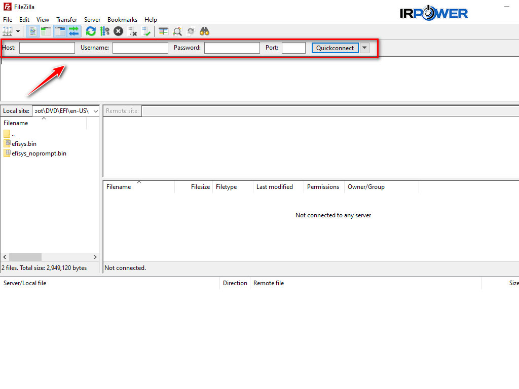 نحوه اتصال به اکانت FTP در FileZilla