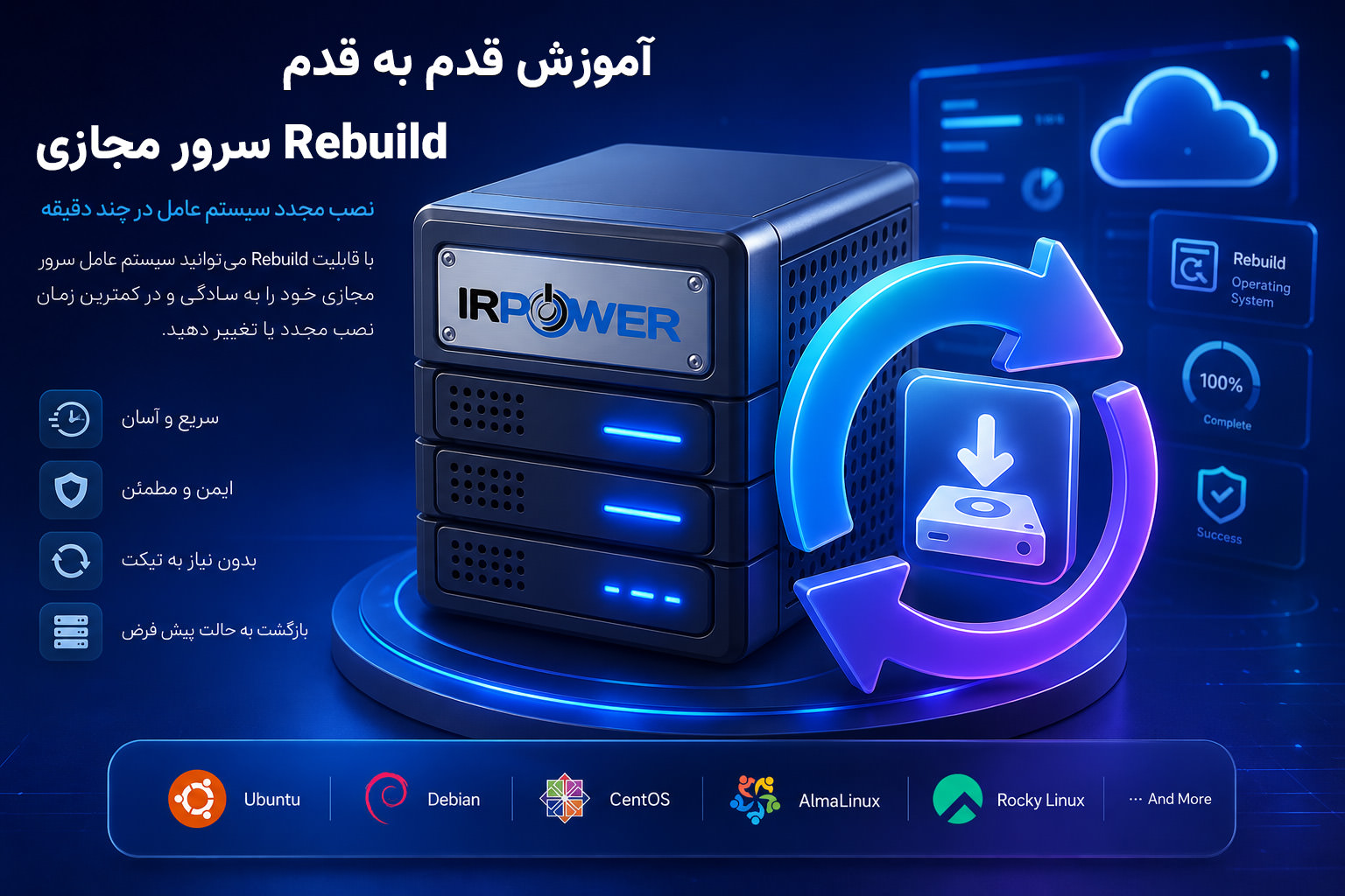 آموزش Rebuild یا نصب مجدد سیستم عامل سرور مجازی