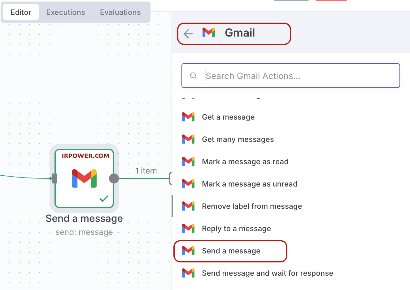 اضافه کردن نود gmail