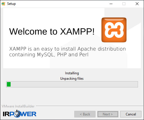 زمپ (XAMPP) در حال نصب
